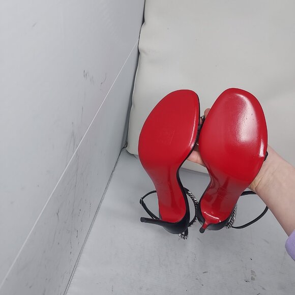 Christian Louboutin So Me Black Stud Spike Heel Sandal - Picture 2 of 11